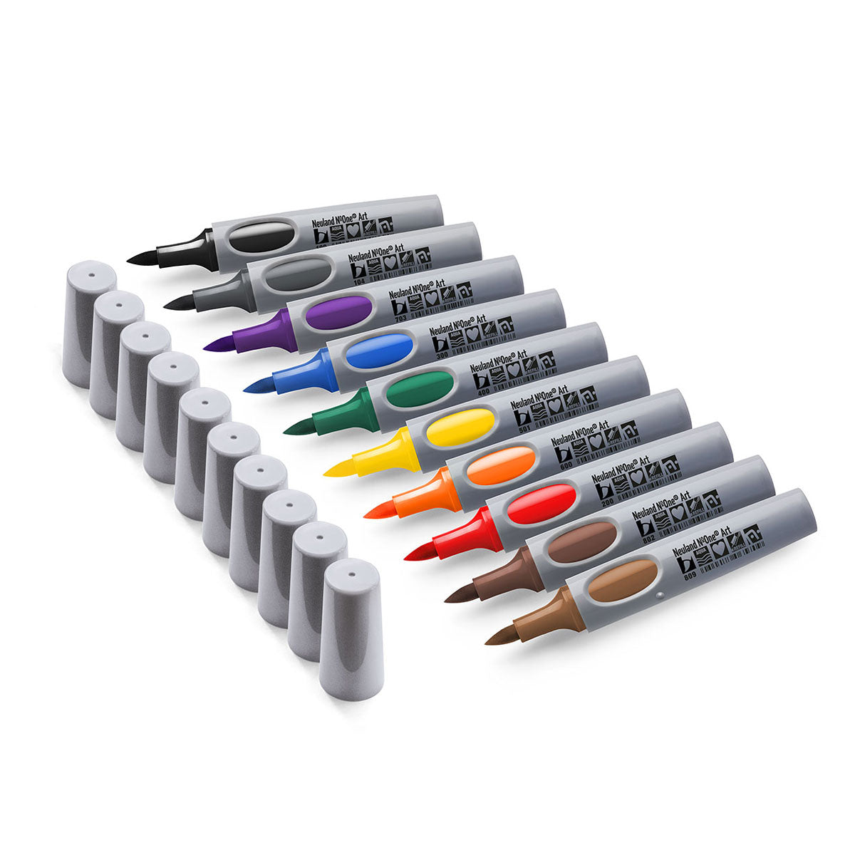 Neuland No.One® Art, brush nib, Set of 10 colors- no. 10-1 midnight